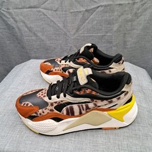 Puma RS-X3 Womens Wildcats Size 6.5 Pale Khaki White Leopard 373953-01